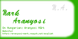 mark aranyosi business card