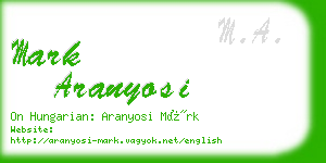 mark aranyosi business card